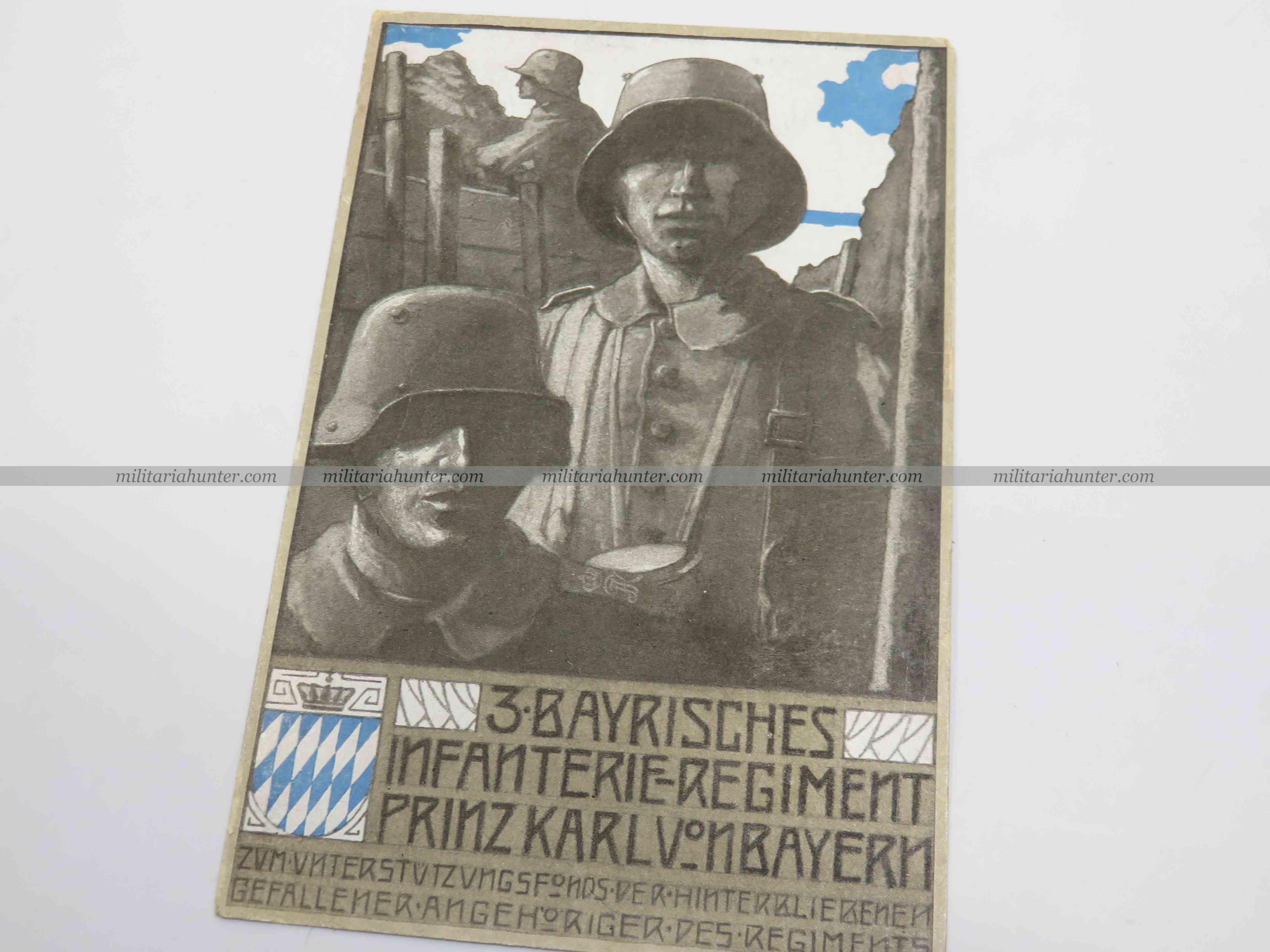 militaria : Postcard / AK 3 Bay. Infanterie Regiment