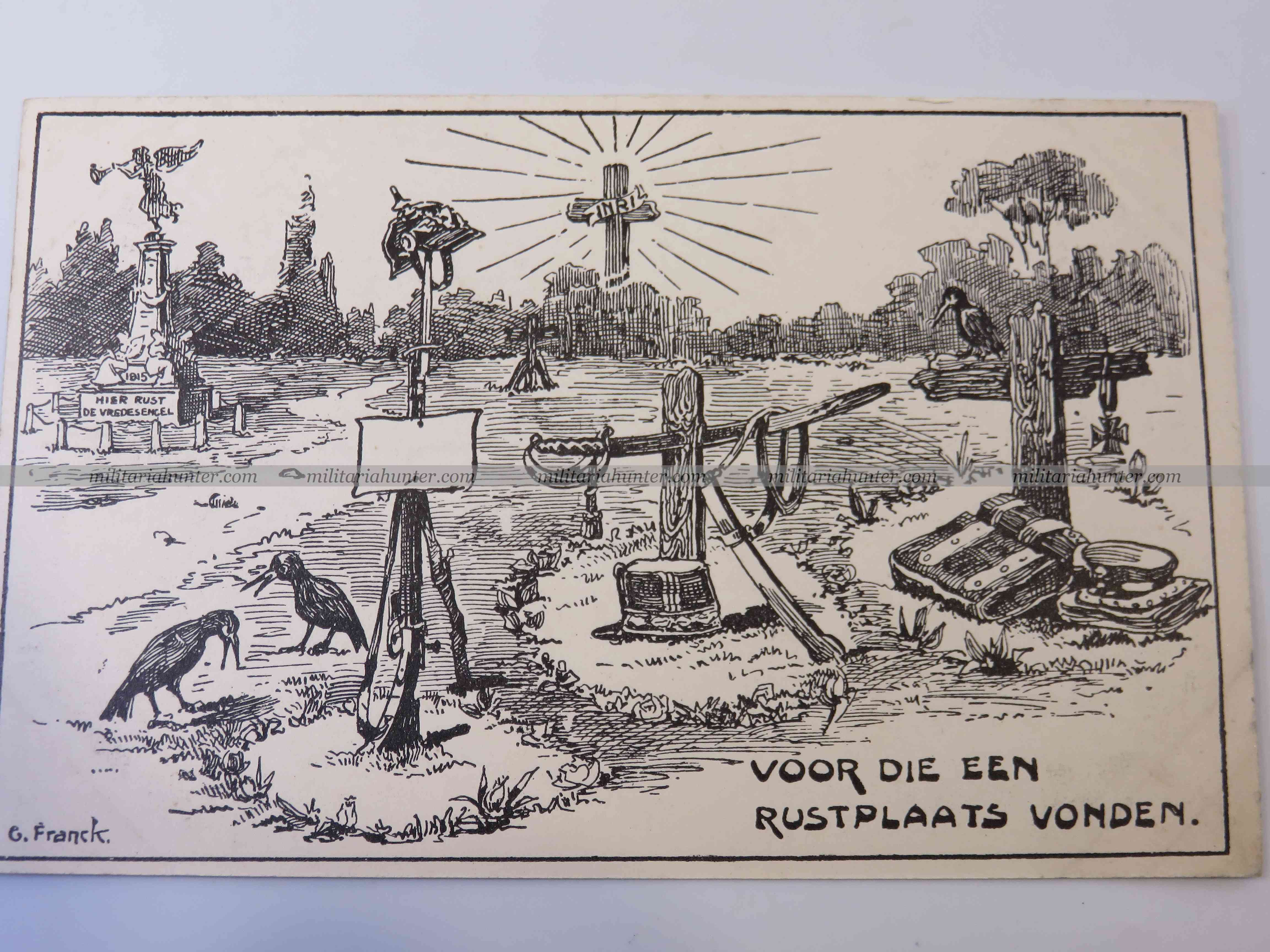 militaria : ww1 Dutch anti-german postcard
