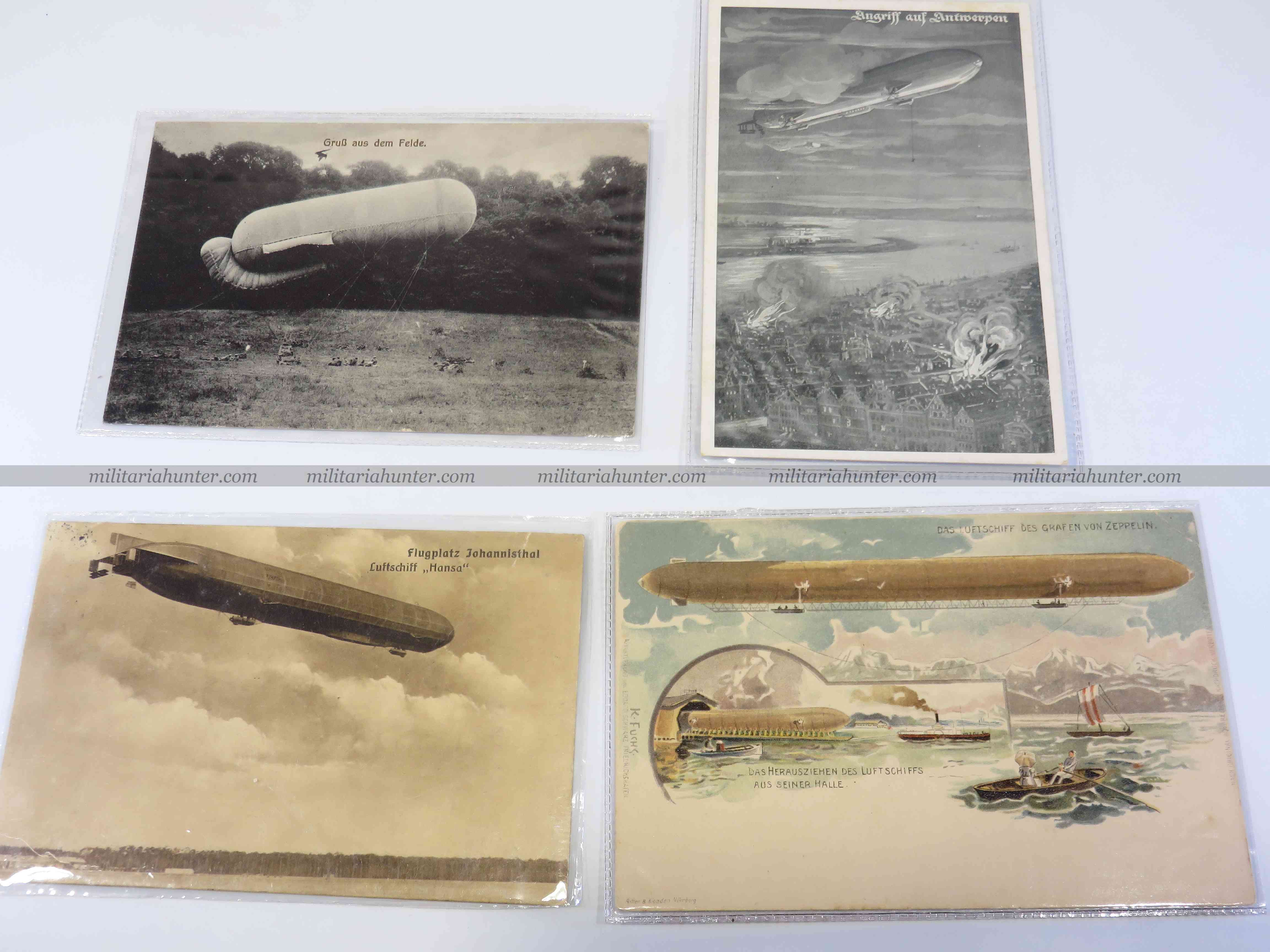 militaria : ww1 postcards Zeppelin Luftschiffer cartes postales Postkarten