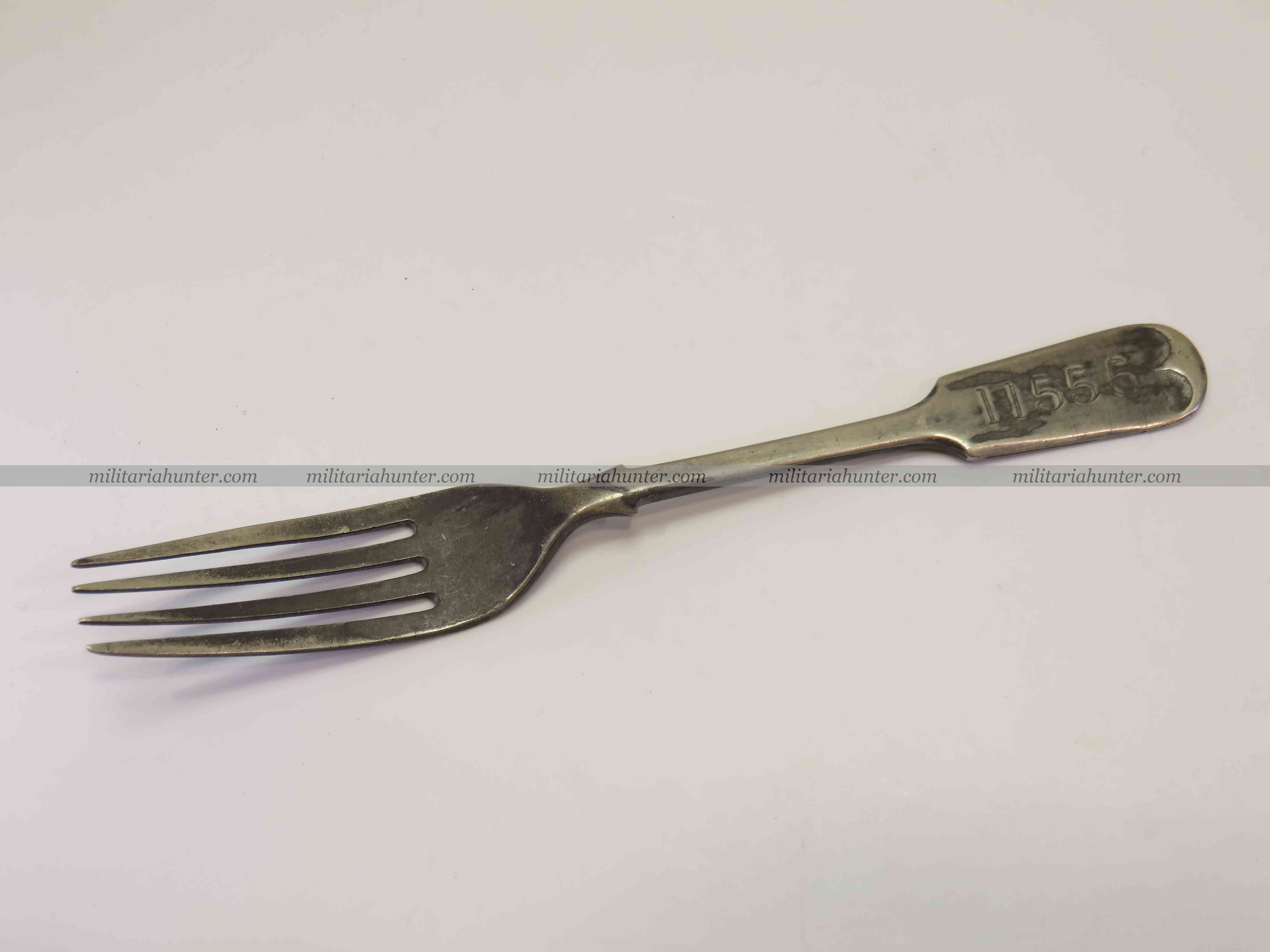 militaria : WW1 british fork with regimental number - fourchette anglaise matriculée
