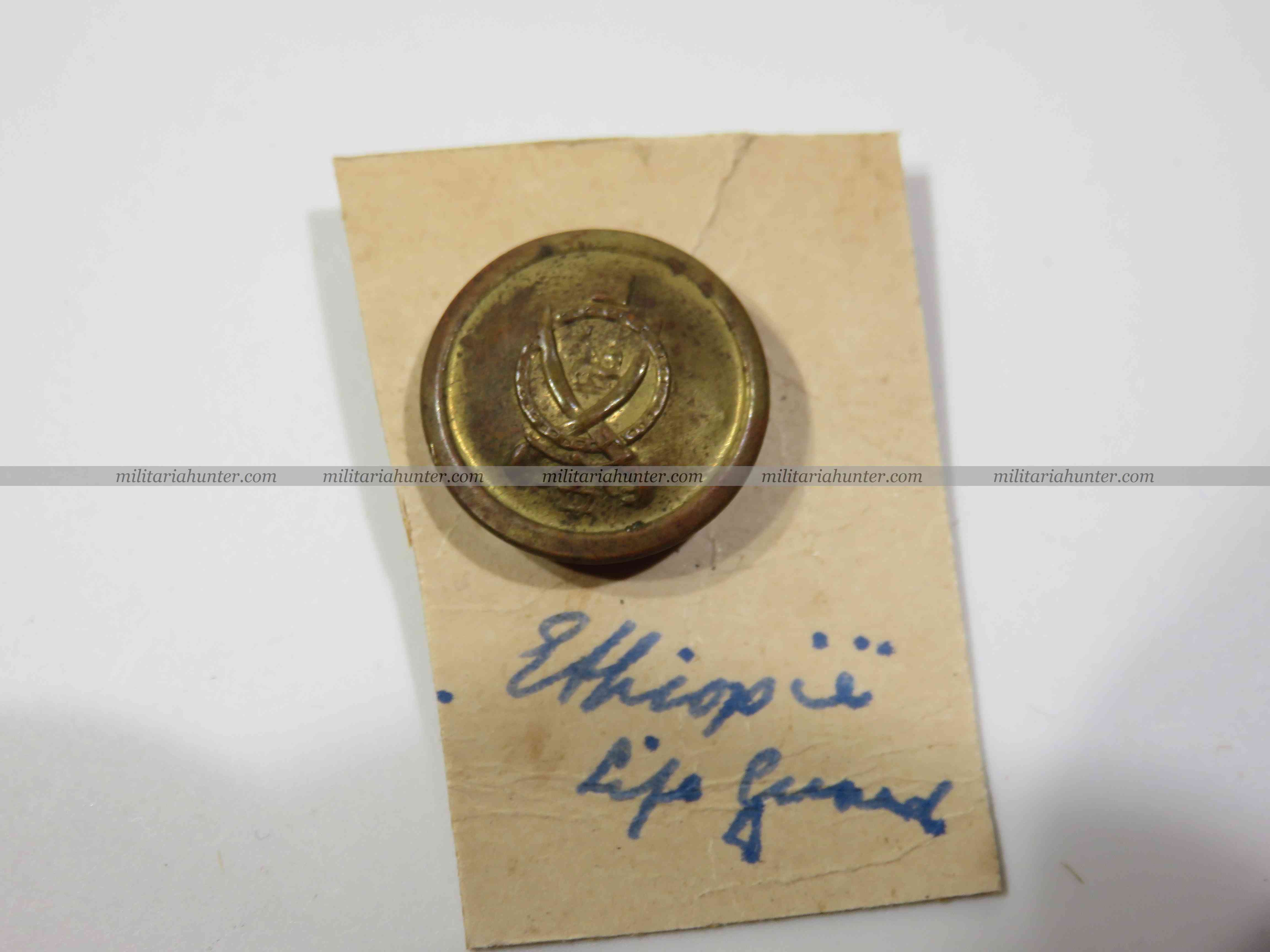 militaria : Ethiopia Life Guard button - Abyssinian / Italo-Ethiopian war