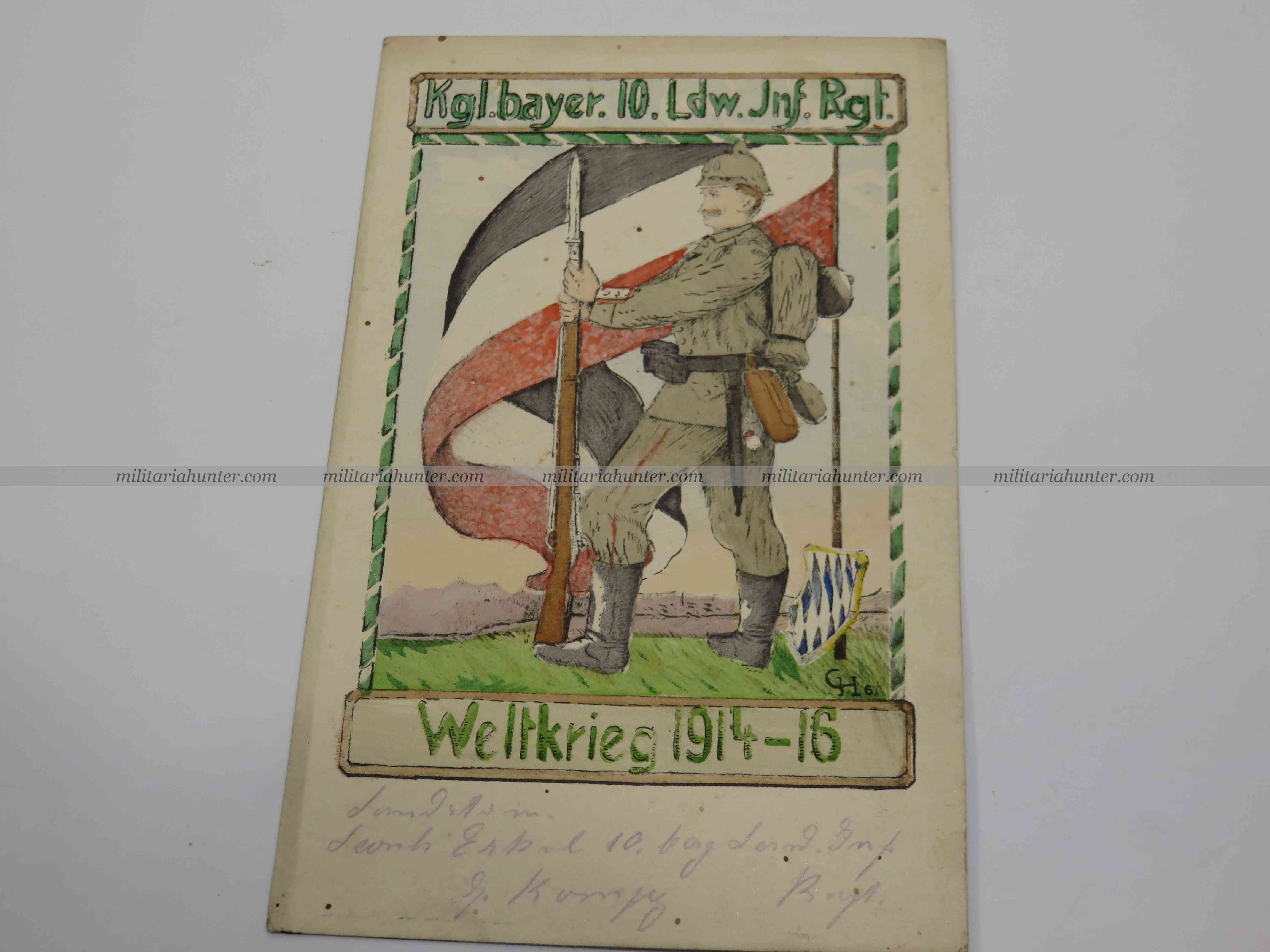 militaria : Postcard / AK Bay. 10 Landwehr Infanterie Regimen