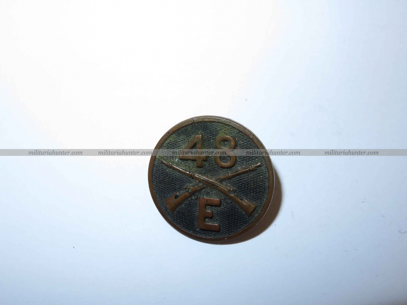 militaria : Collar disc 48th Infantry E Coy