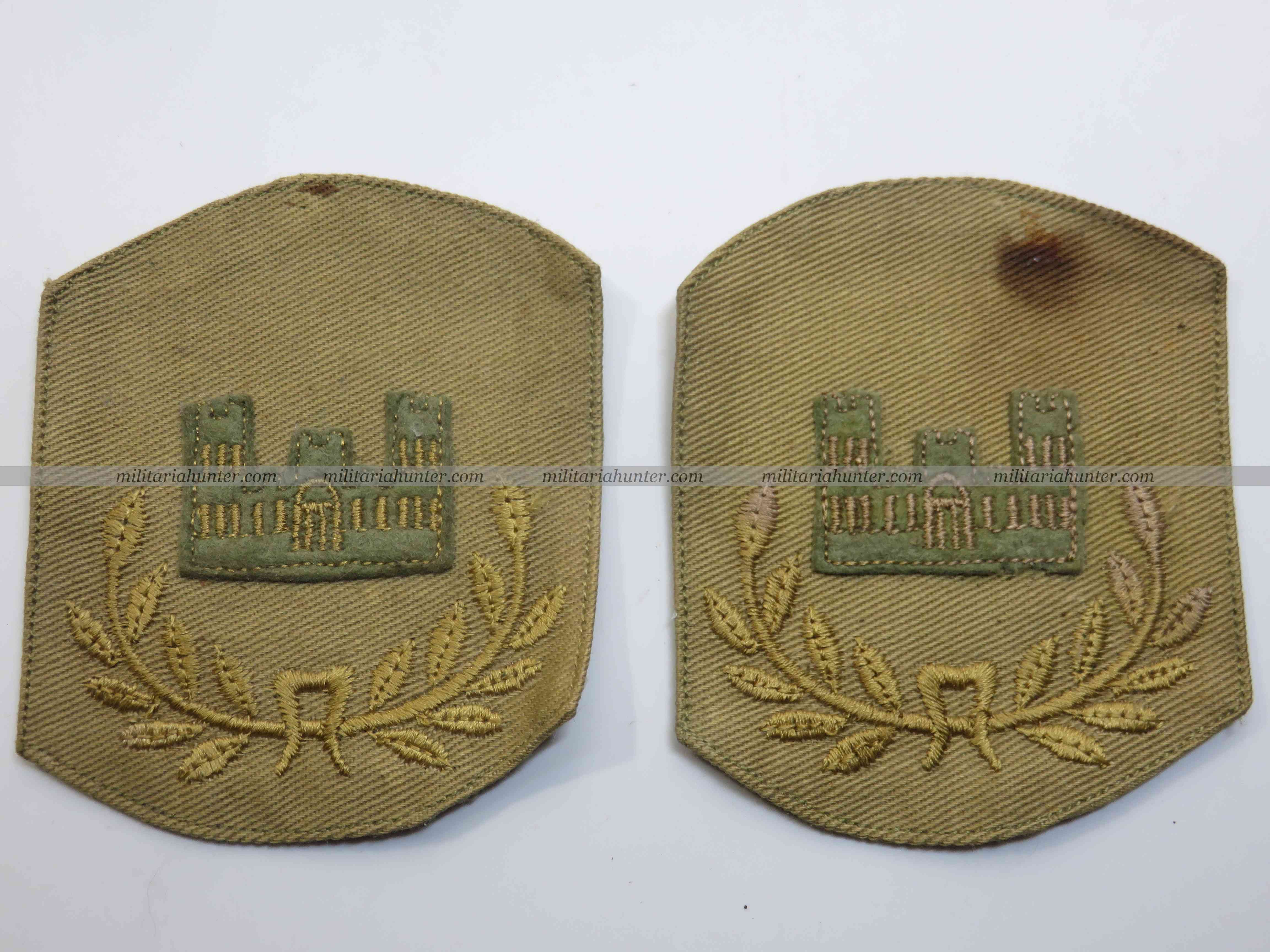 militaria : US pre-ww1 early ww1 Master Engineers Junior Chevron - Rank pair