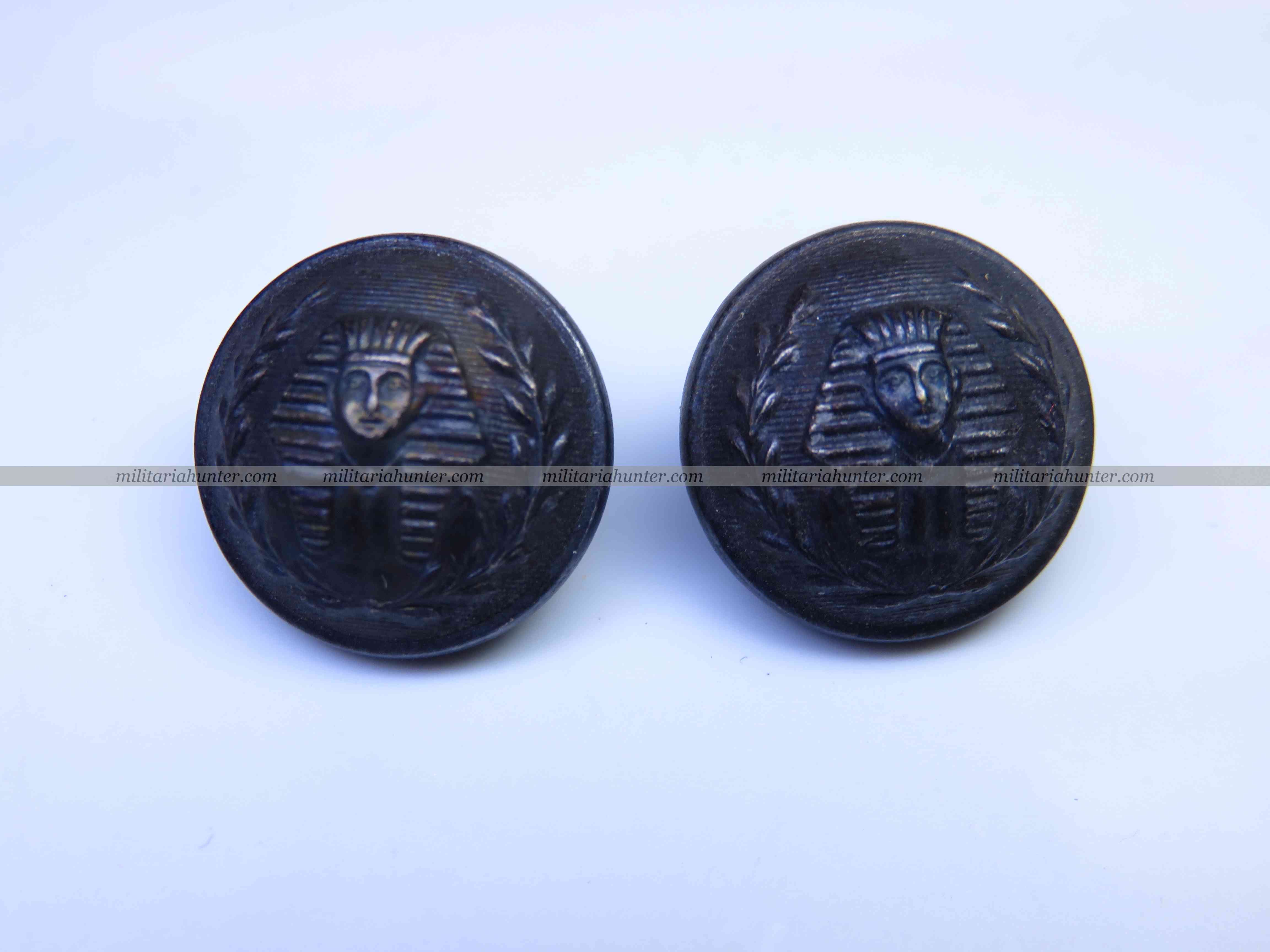 militaria : 3ème Rép. Lot de 2 boutons d'interprète militaire petit module