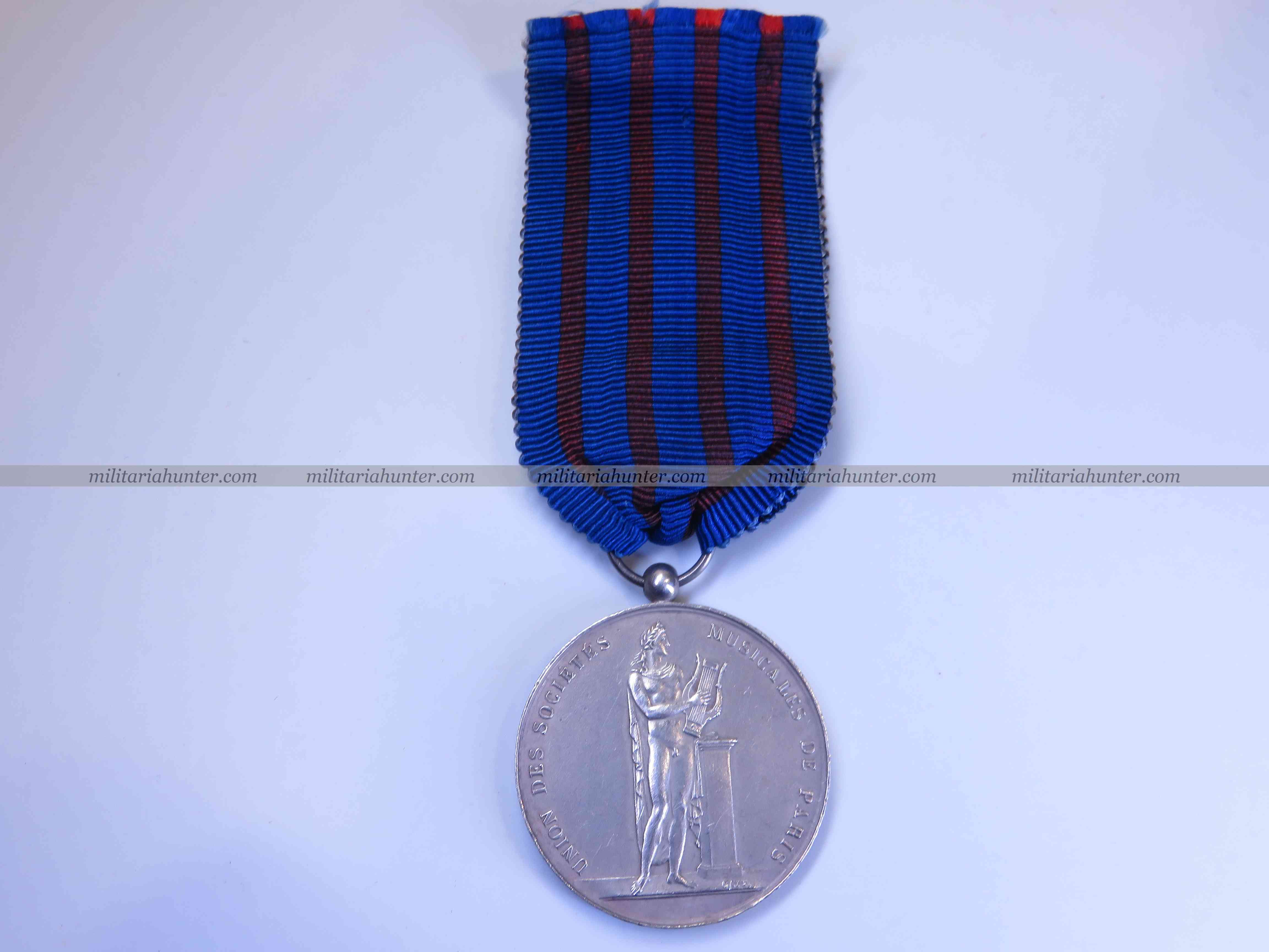 militaria : Médaille de l'Union des Sociétés Musicales de Paris