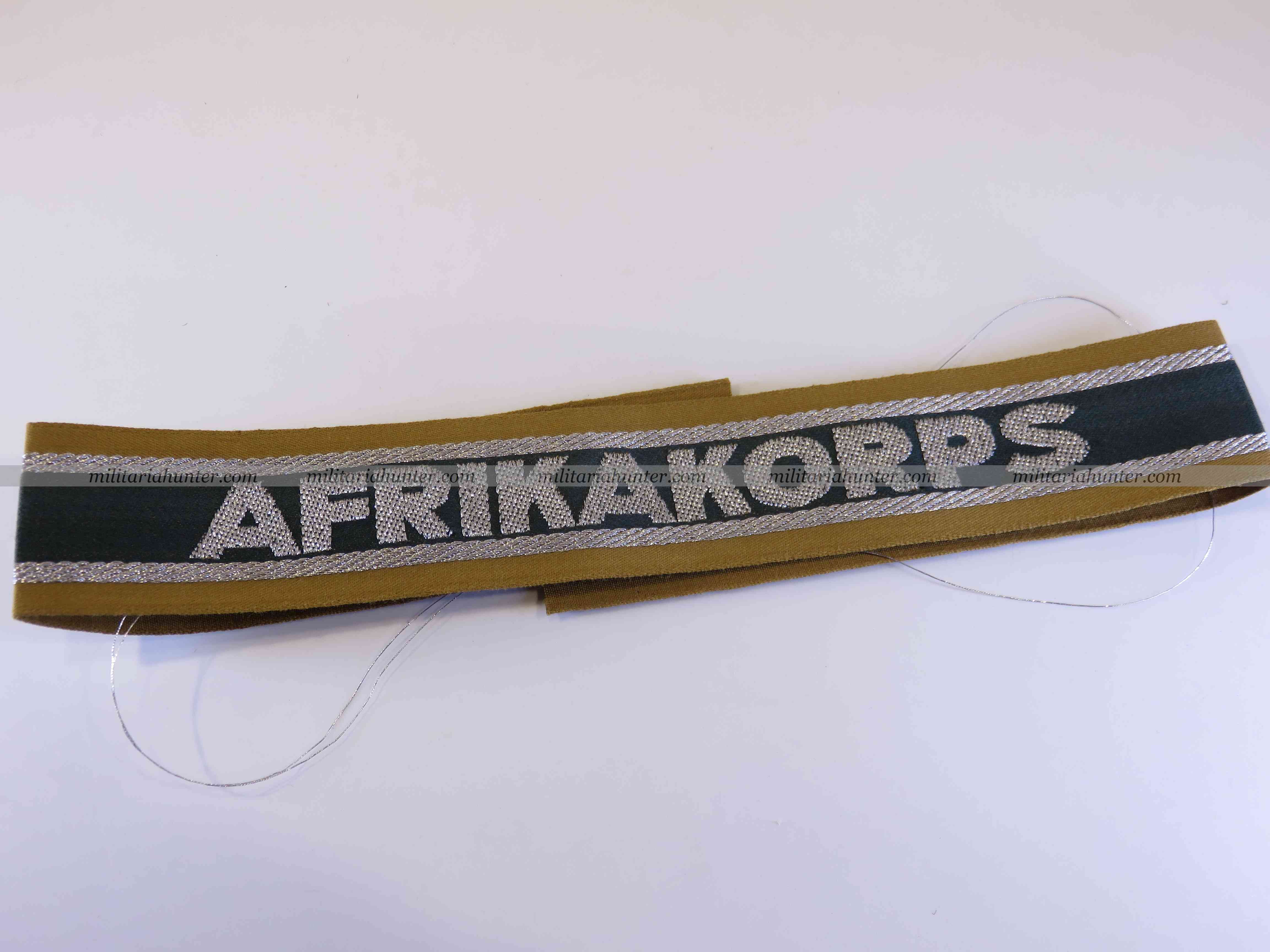 militaria : ww2 german armband AFRIKAKORPS - bande de bras - Ärmelband