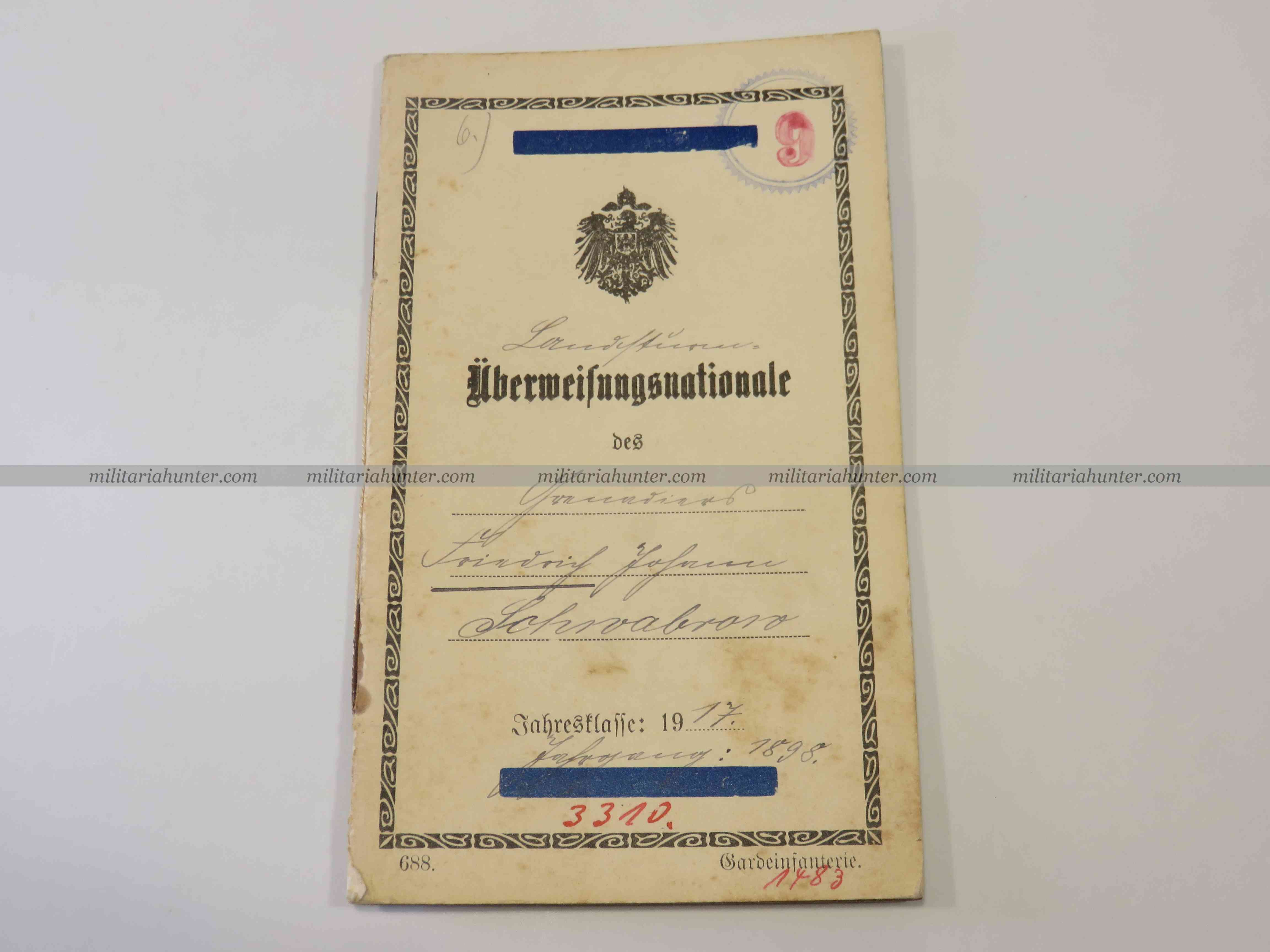 militaria : Garde Grenadier Könignin Elisabeth Nr3 + JR442 Überweisungsnational