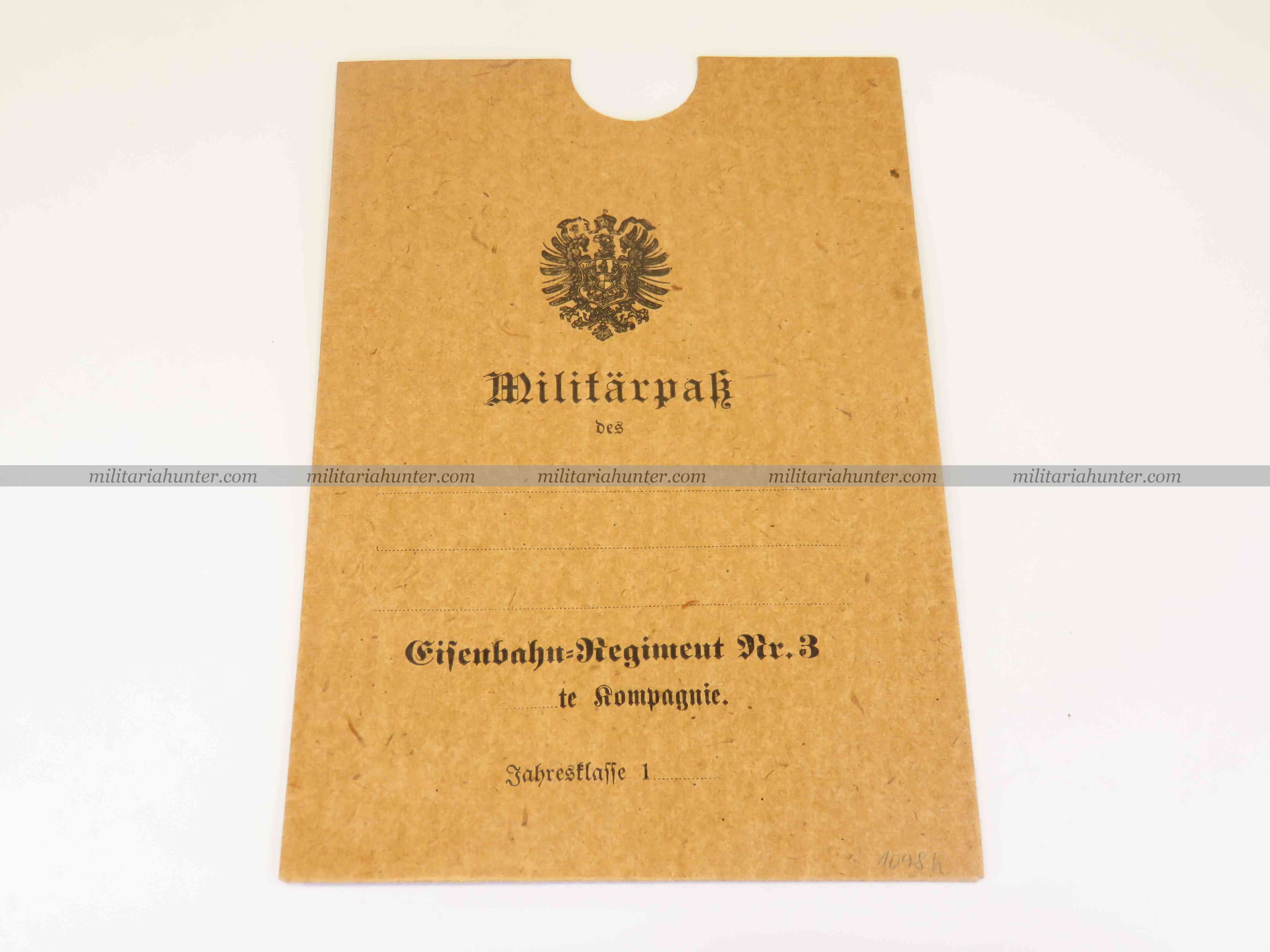 militaria : MilitärpassHülle Eisenbahn Regiment Nr 3