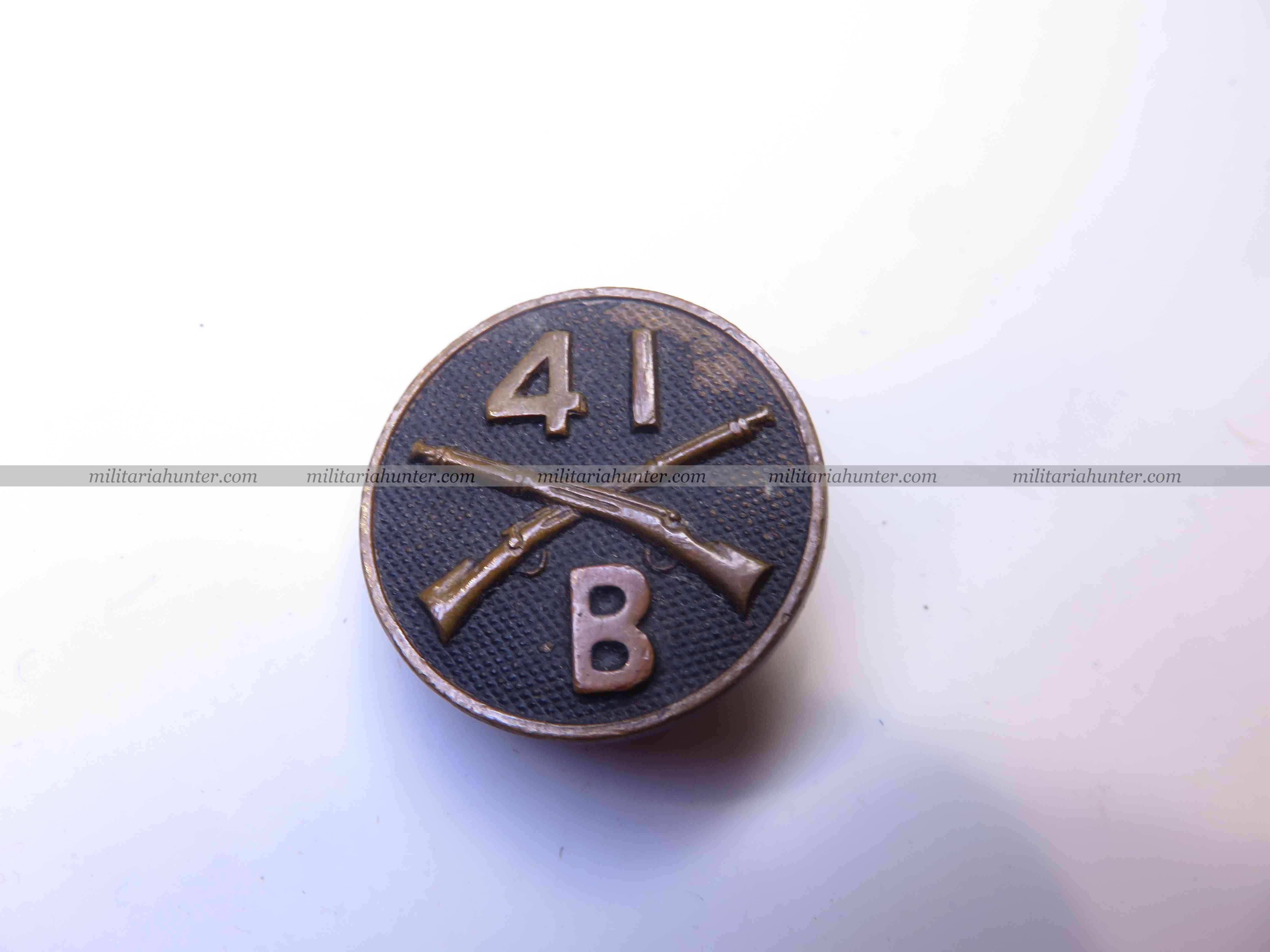 militaria : US ww1 collar disk 41 infantry B