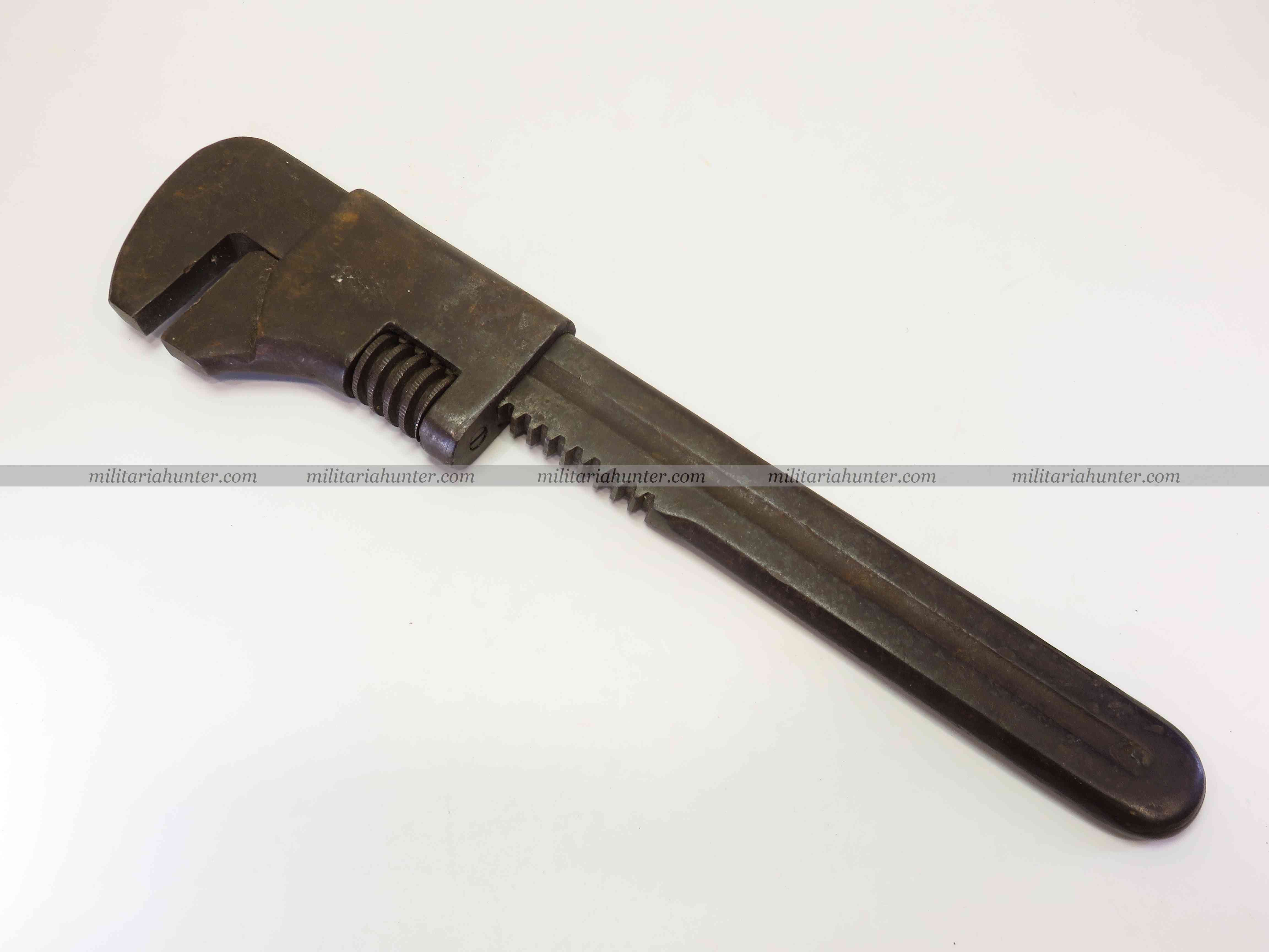 militaria : ww1 british adjustable wrench 1917 clé à molette anglaise