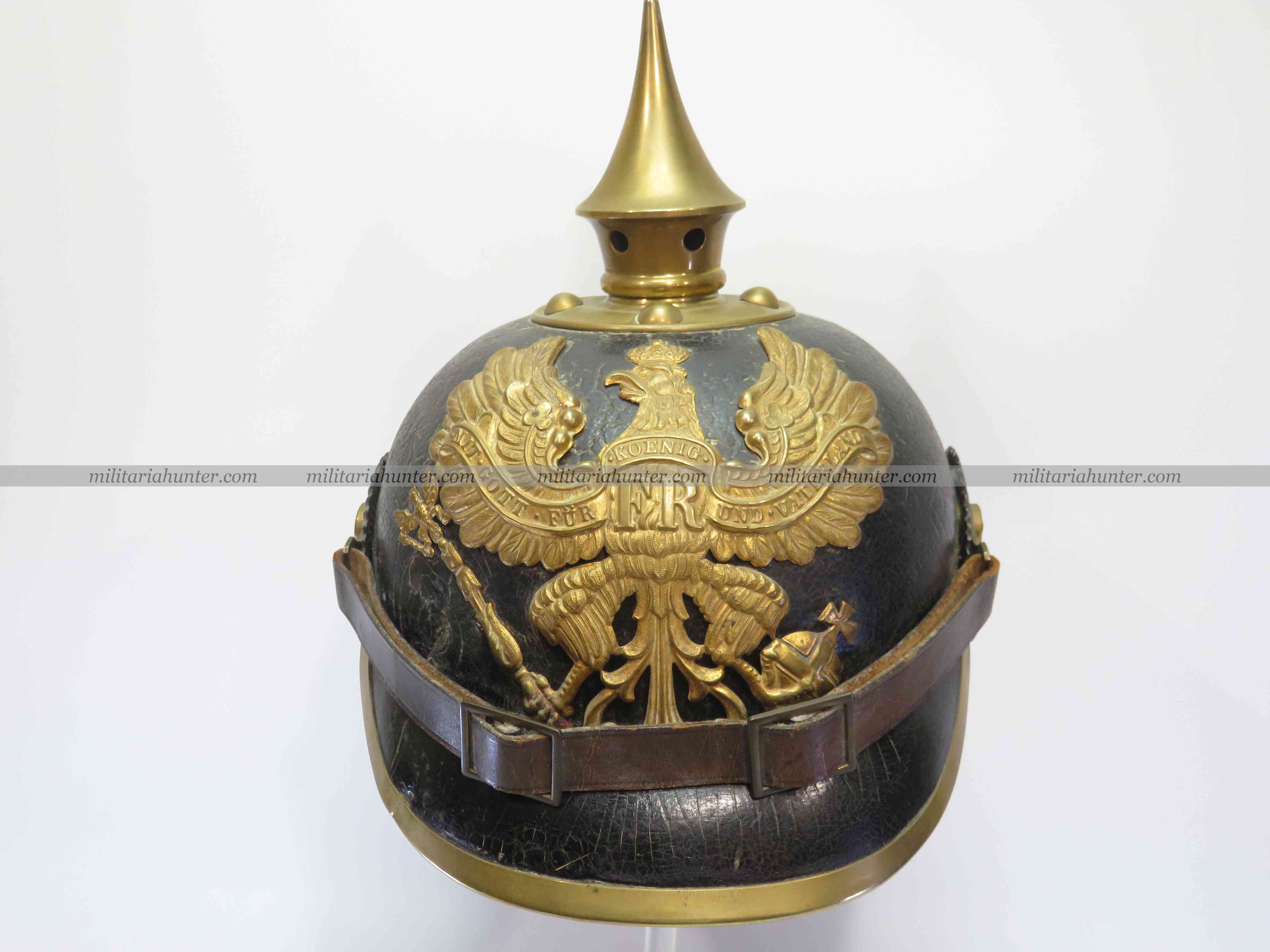 militaria : Casque à pointe M1895 du 27JR nominatif - Prussian spiked helmet