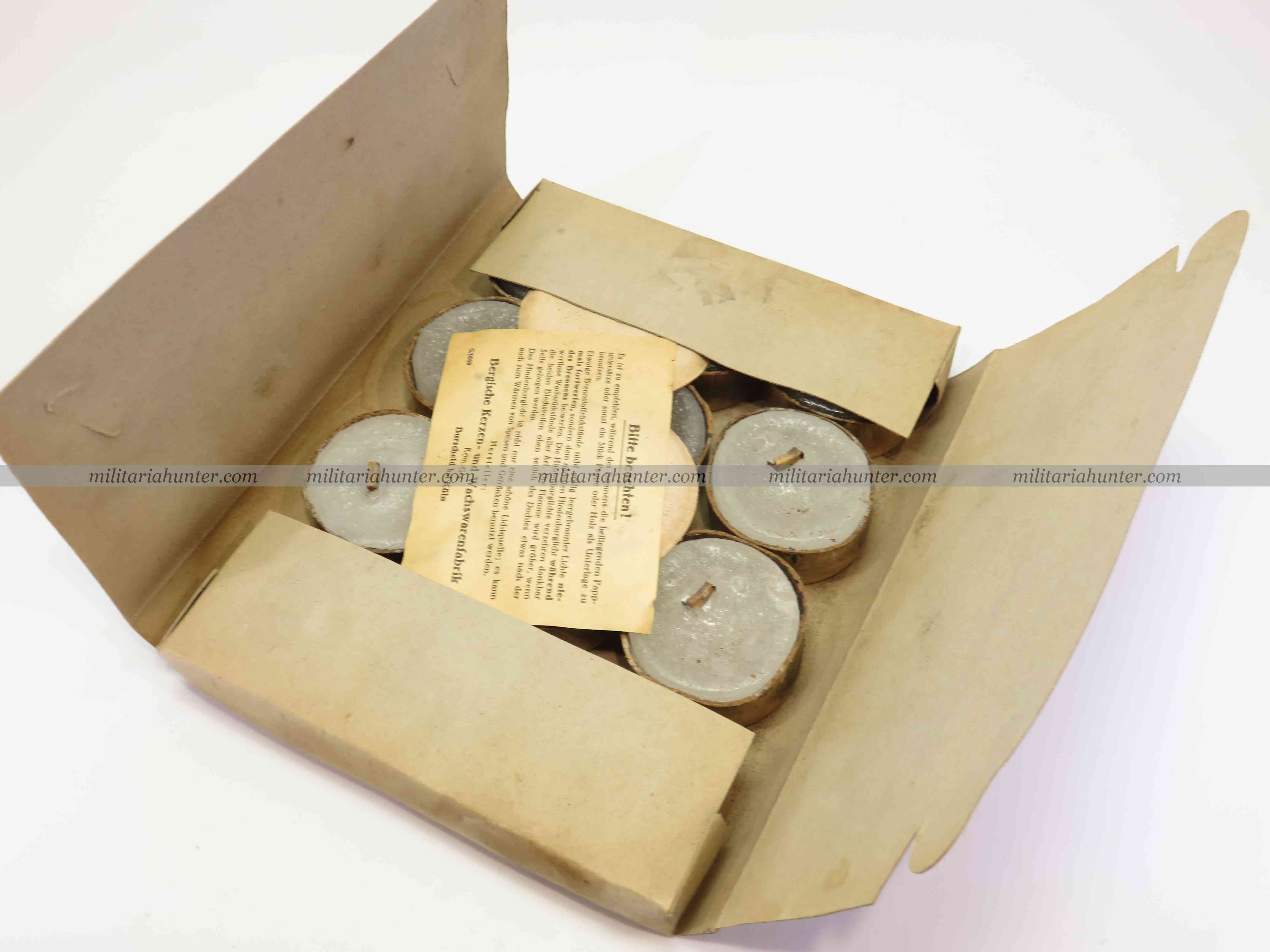 militaria : WW1 boîte de bougies allemandes Hindenburg - german trench candles