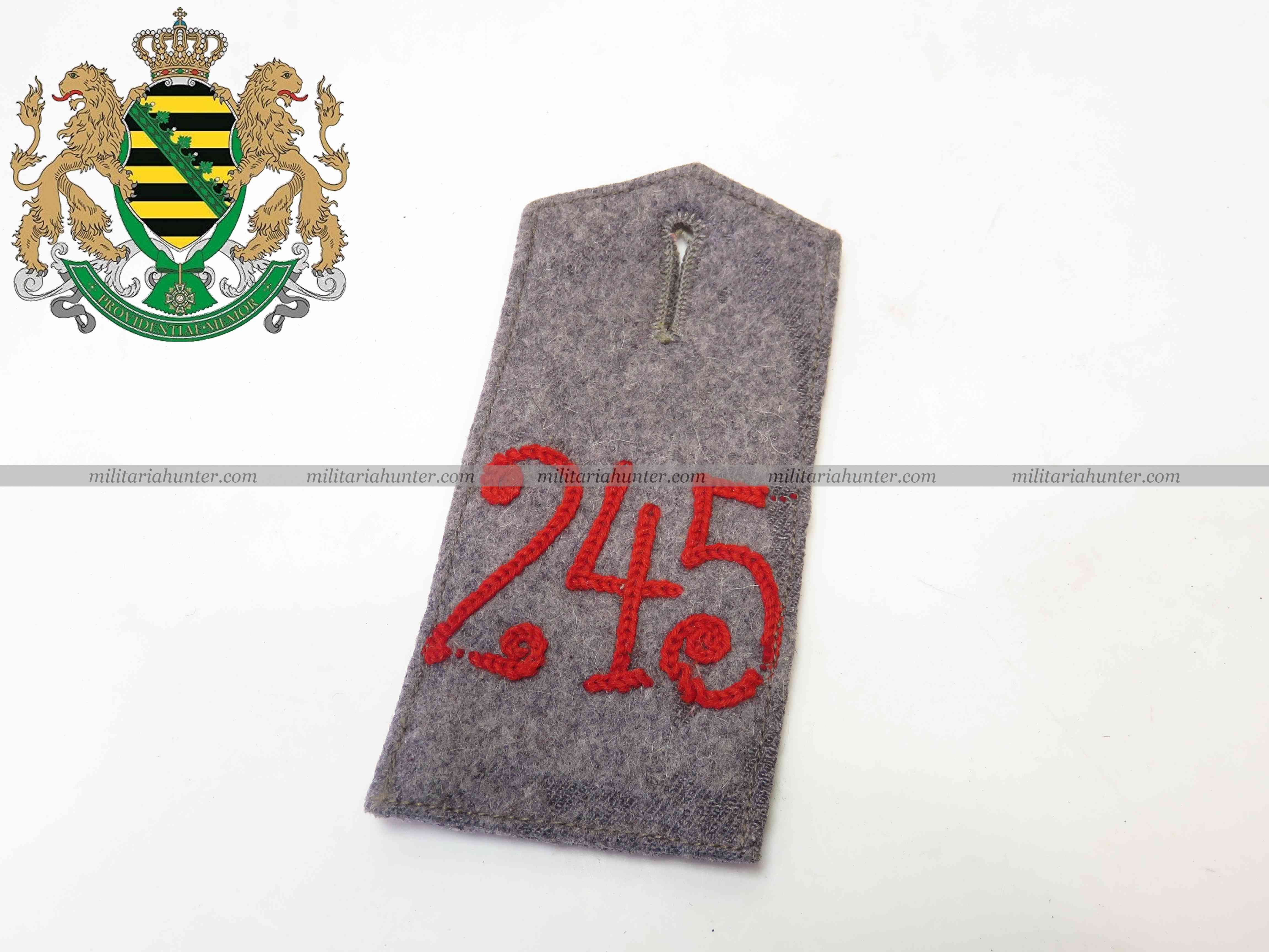 militaria : www1 Saxon shoulder strap RJR245 - patte d'épaule M15 du RIR245 saxon