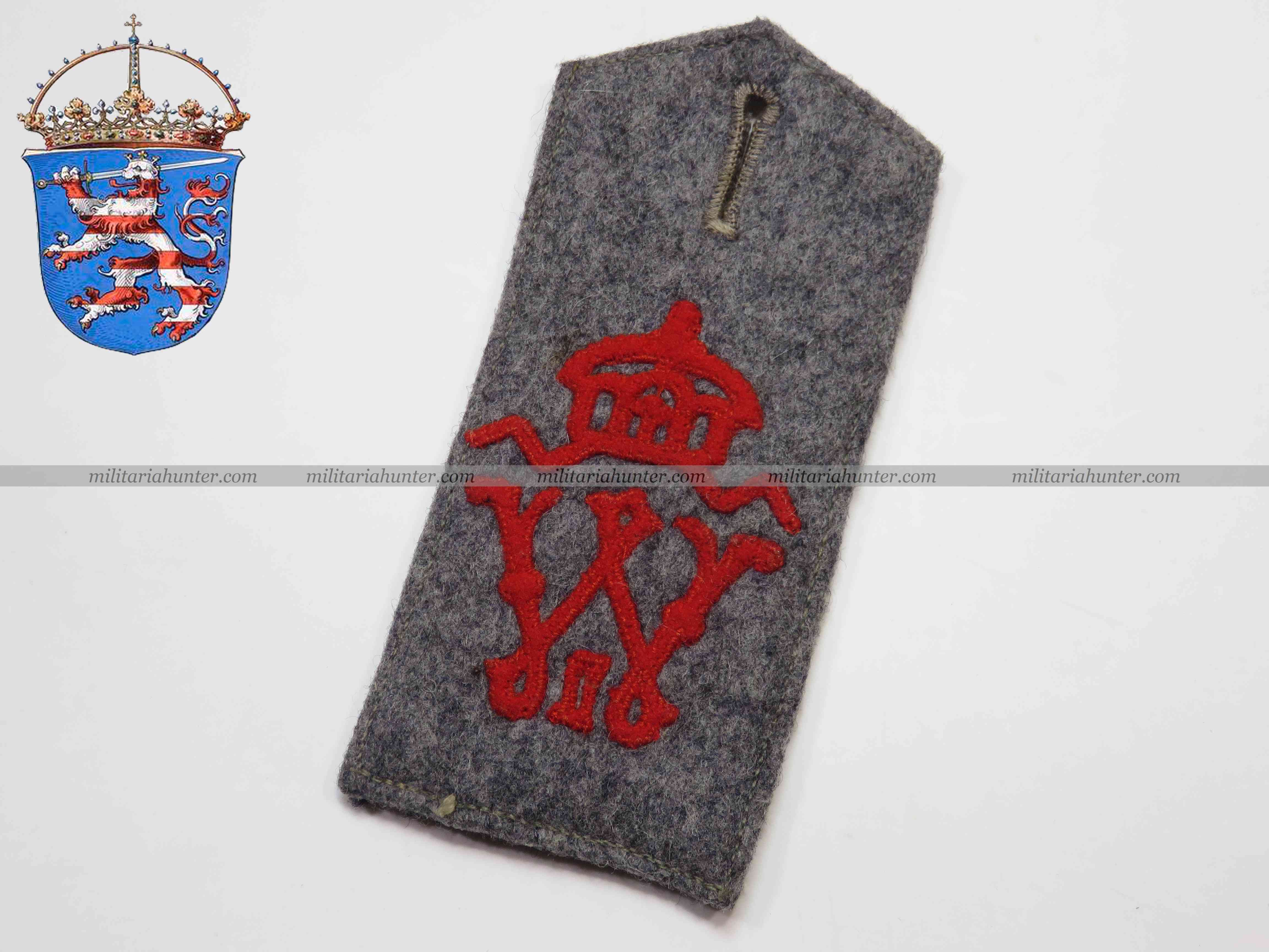 militaria : Patte d'épaule M14 du JR116 Hessois - Hessen JR116 Schulterklappe
