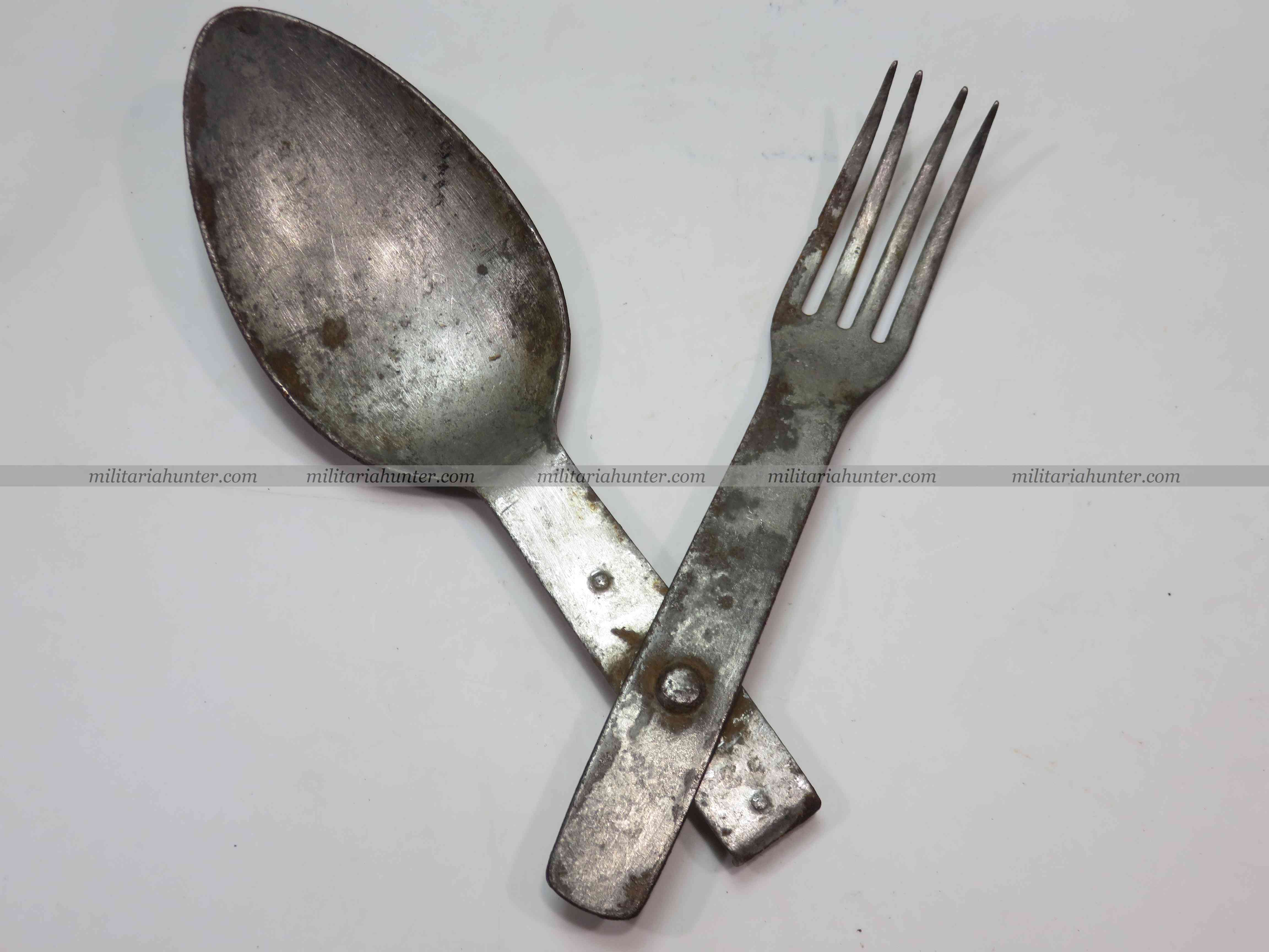 militaria : Couverts allemands ww1 régimentés 9e komp du 55e Regiment Göffel