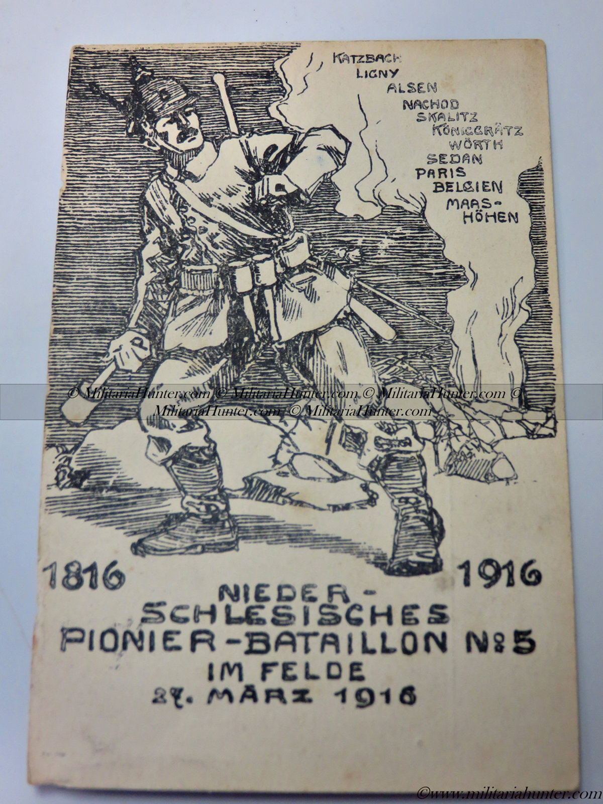 militaria : Carte Postale du Pionier Bataillon Nr 5 - Sturm Bataillon Rohr