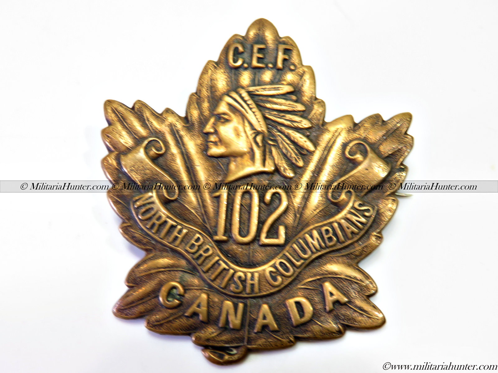 militaria : ww1 CEF 102nd Battalion cap badge North British Columbian