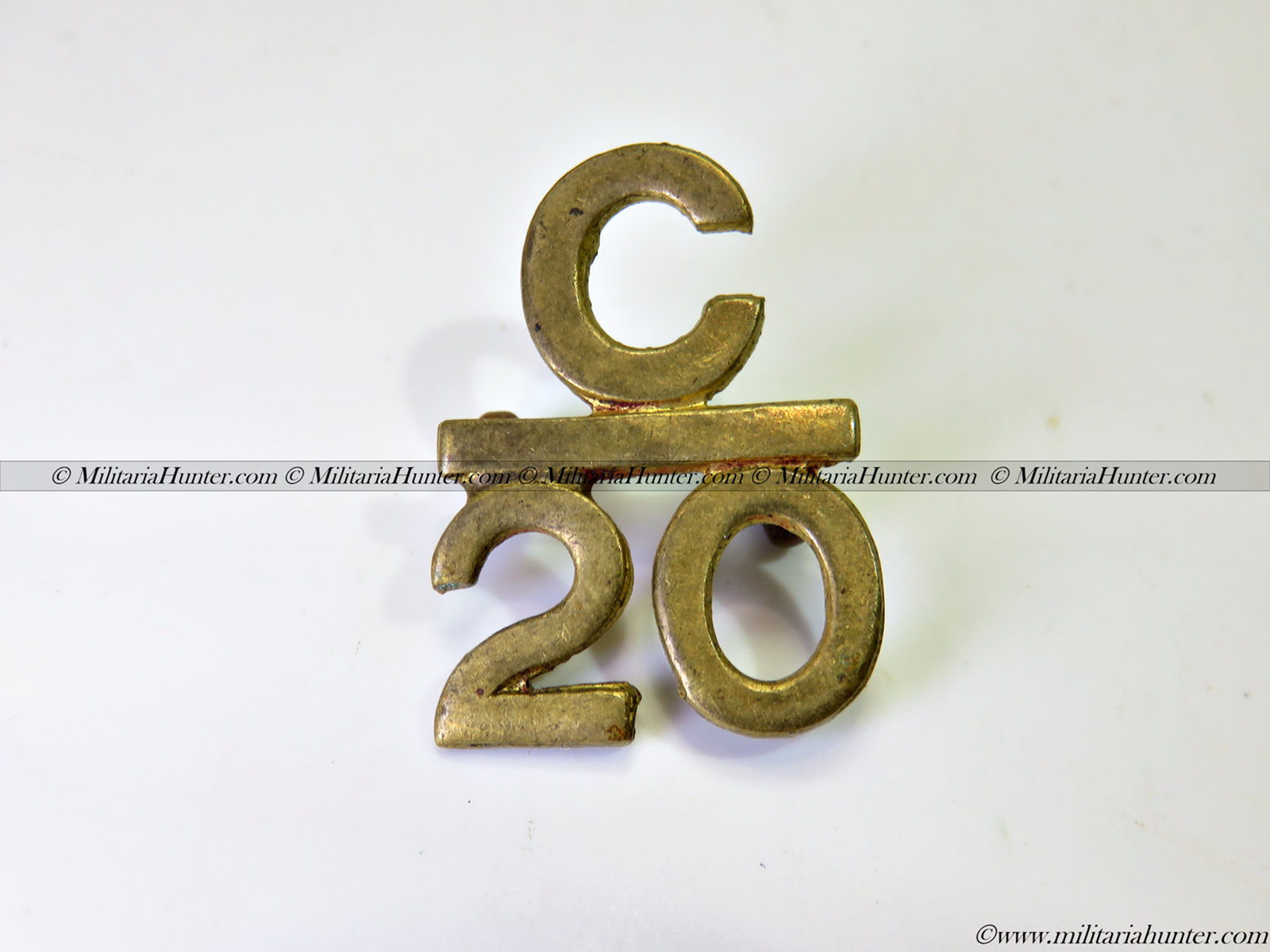 militaria : ww1 CEF 20th Battalion numeral collar badge