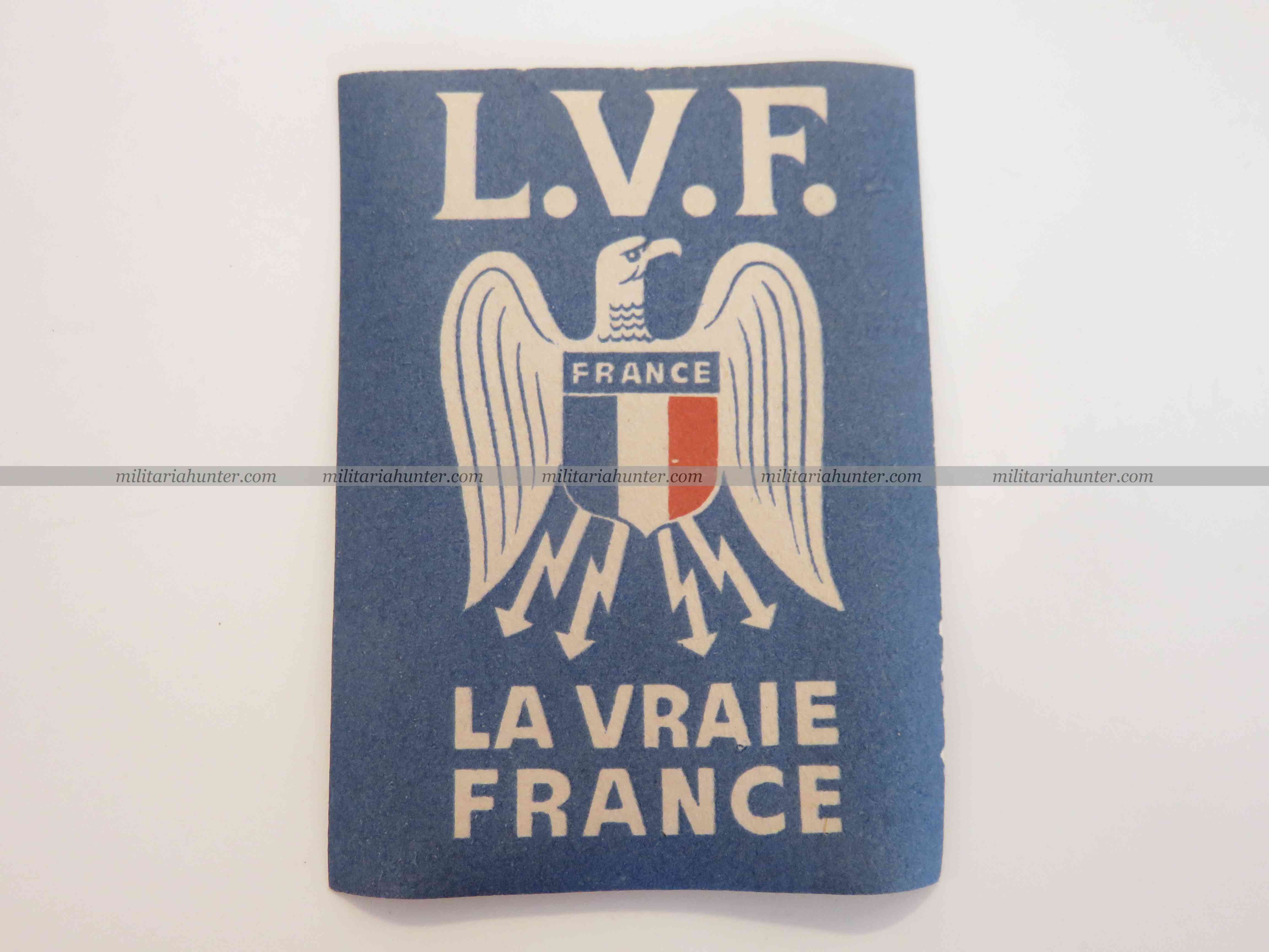 militaria : Vignette auto-collante de la L.V.F.