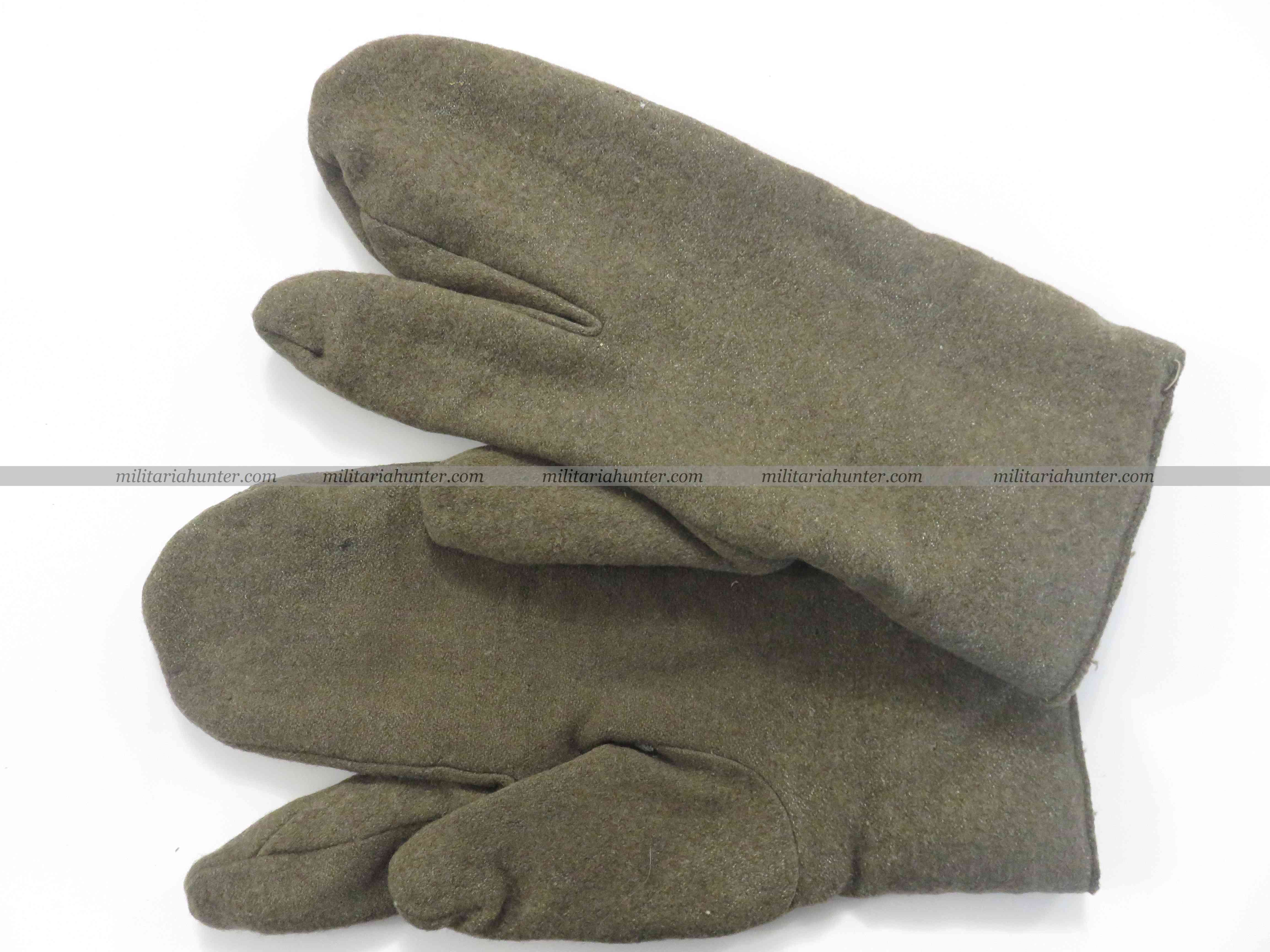 militaria : ww2 german field grey mittens - moufles allemandes ww2 feldgrau